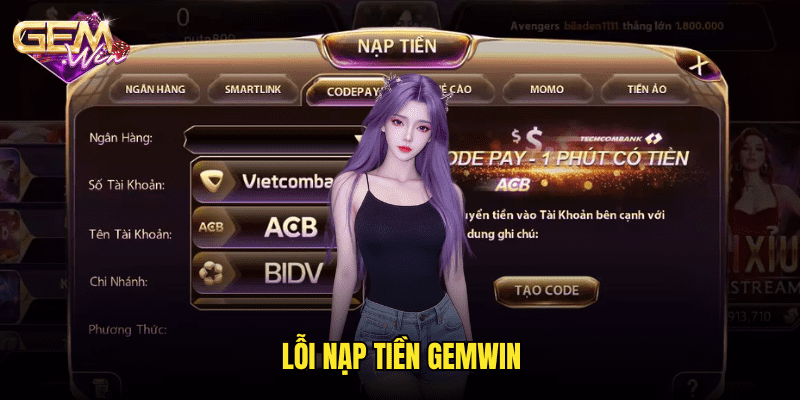 Lỗi nạp tiền Gemwin